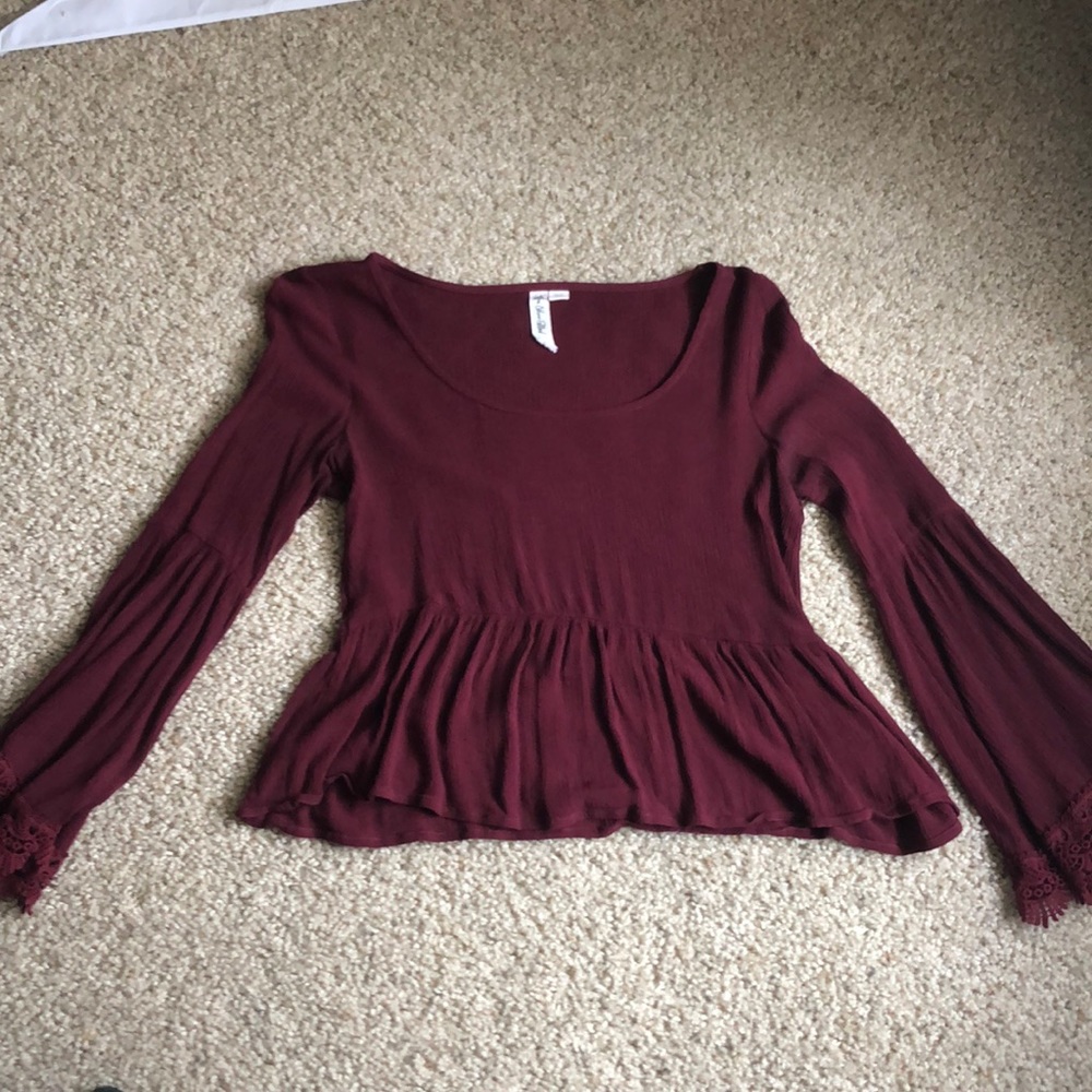 Maroon peplum blouse